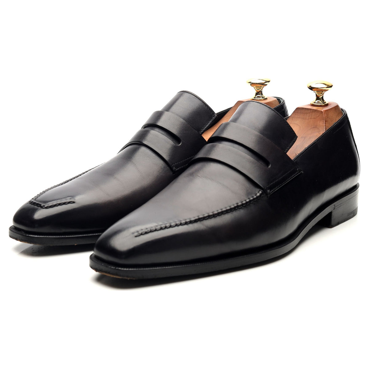 &#39;Andy&#39; Black Leather Loafers UK 9