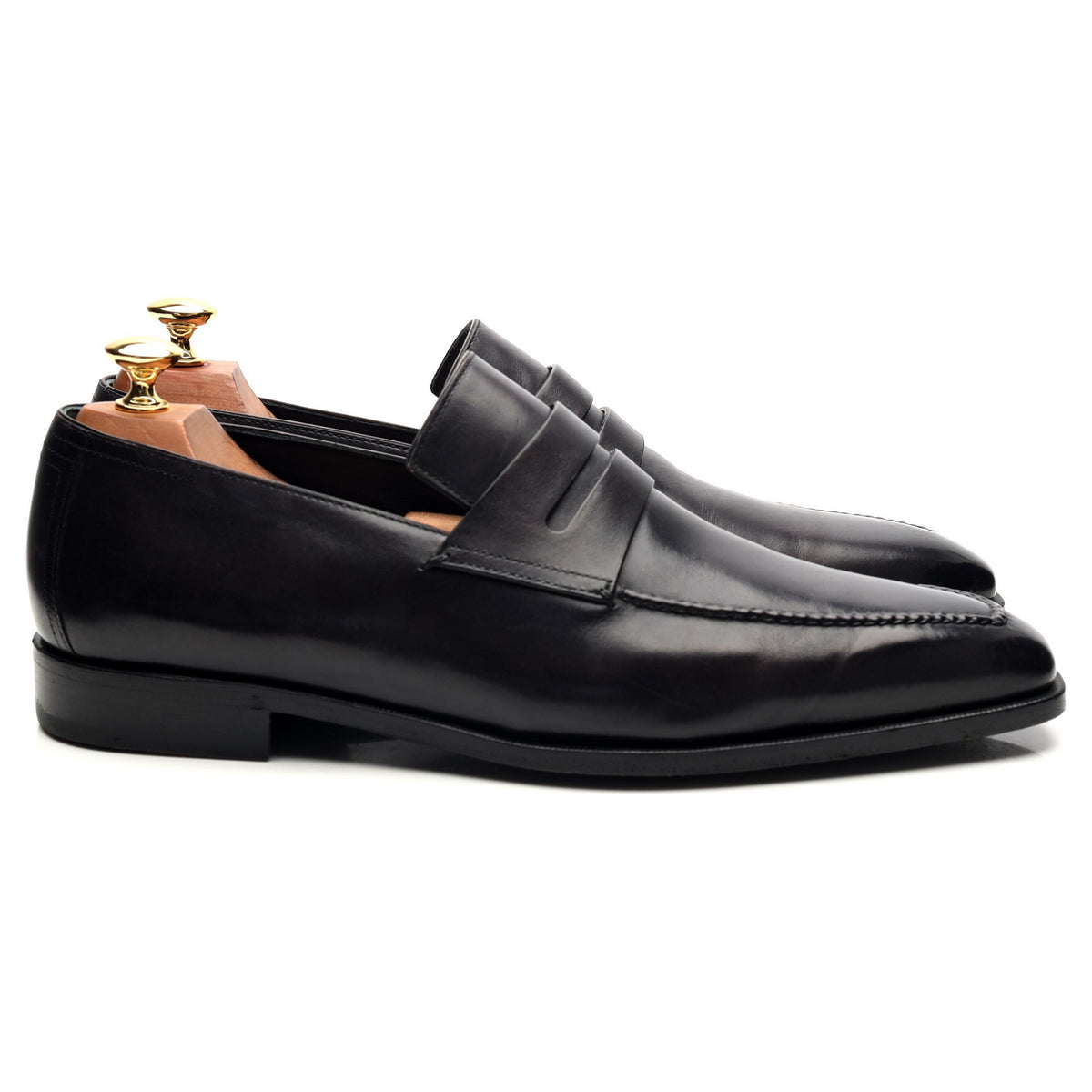 &#39;Andy&#39; Black Leather Loafers UK 9