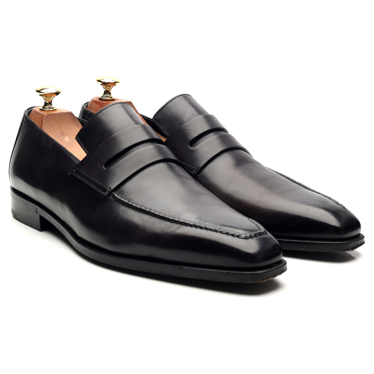 &#39;Andy&#39; Black Leather Loafers UK 9