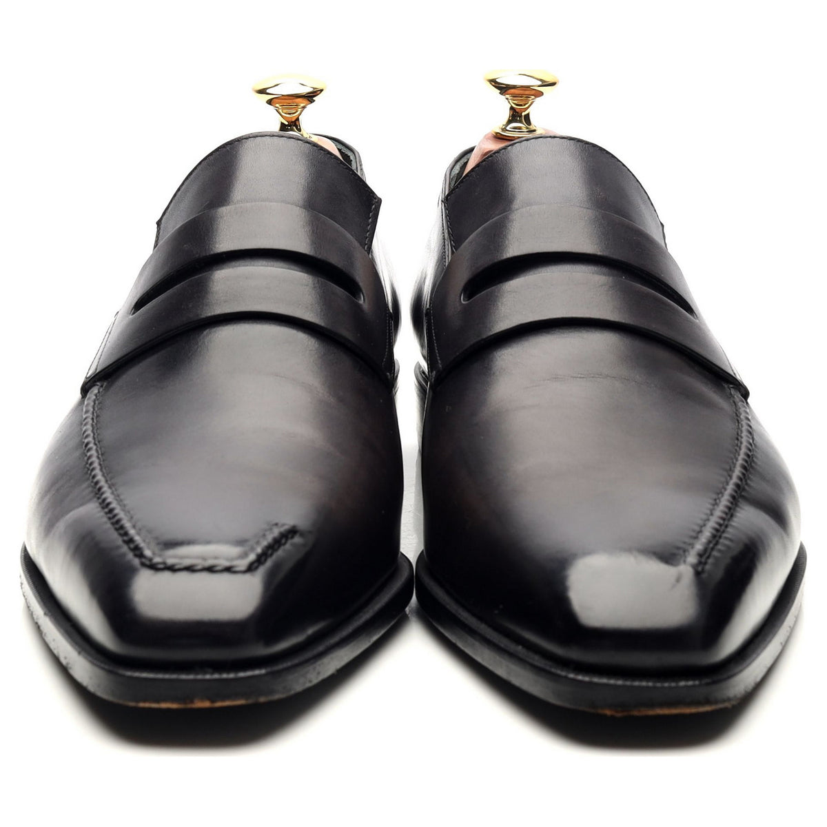 &#39;Andy&#39; Black Leather Loafers UK 9