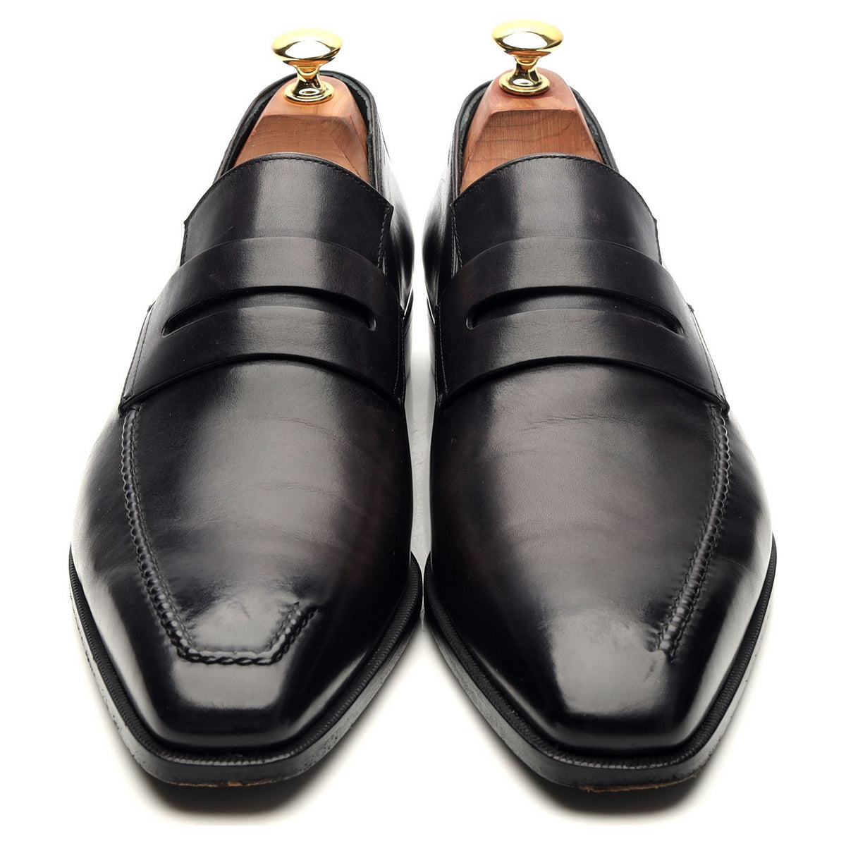 &#39;Andy&#39; Black Leather Loafers UK 9