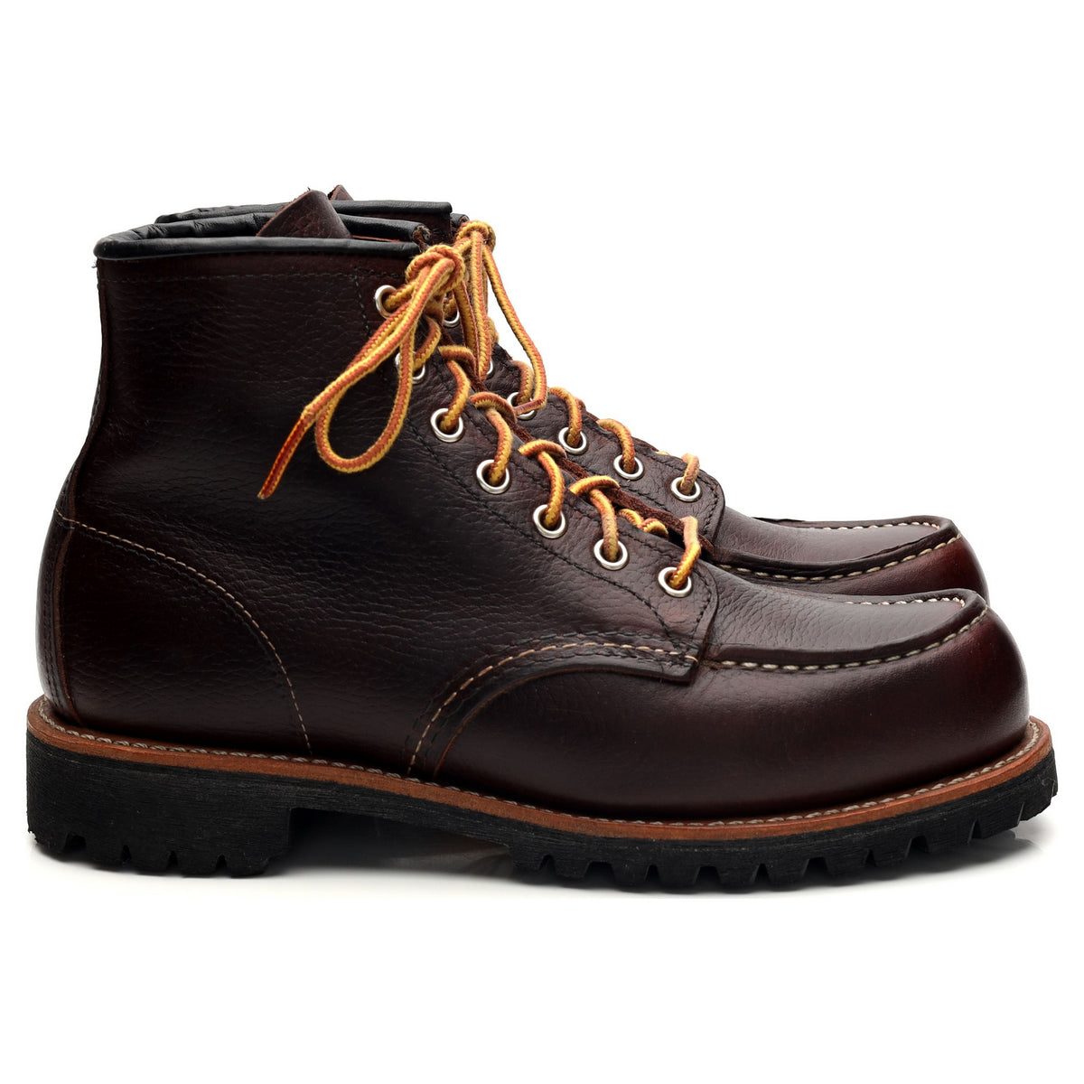 &#39;8146&#39; Dark Brown Leather Moc Toe Boots UK 6 US 7 D