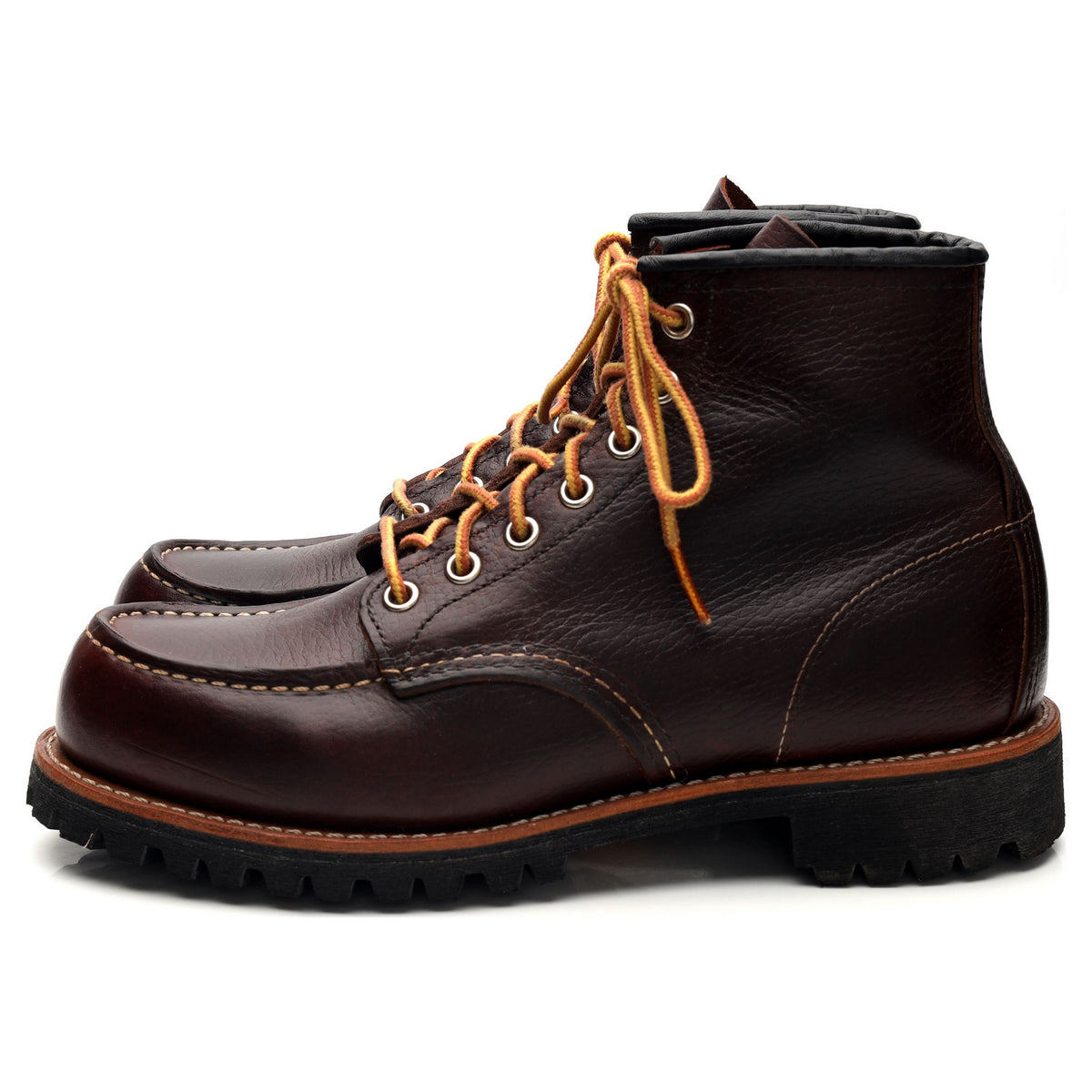 &#39;8146&#39; Dark Brown Leather Moc Toe Boots UK 6 US 7 D