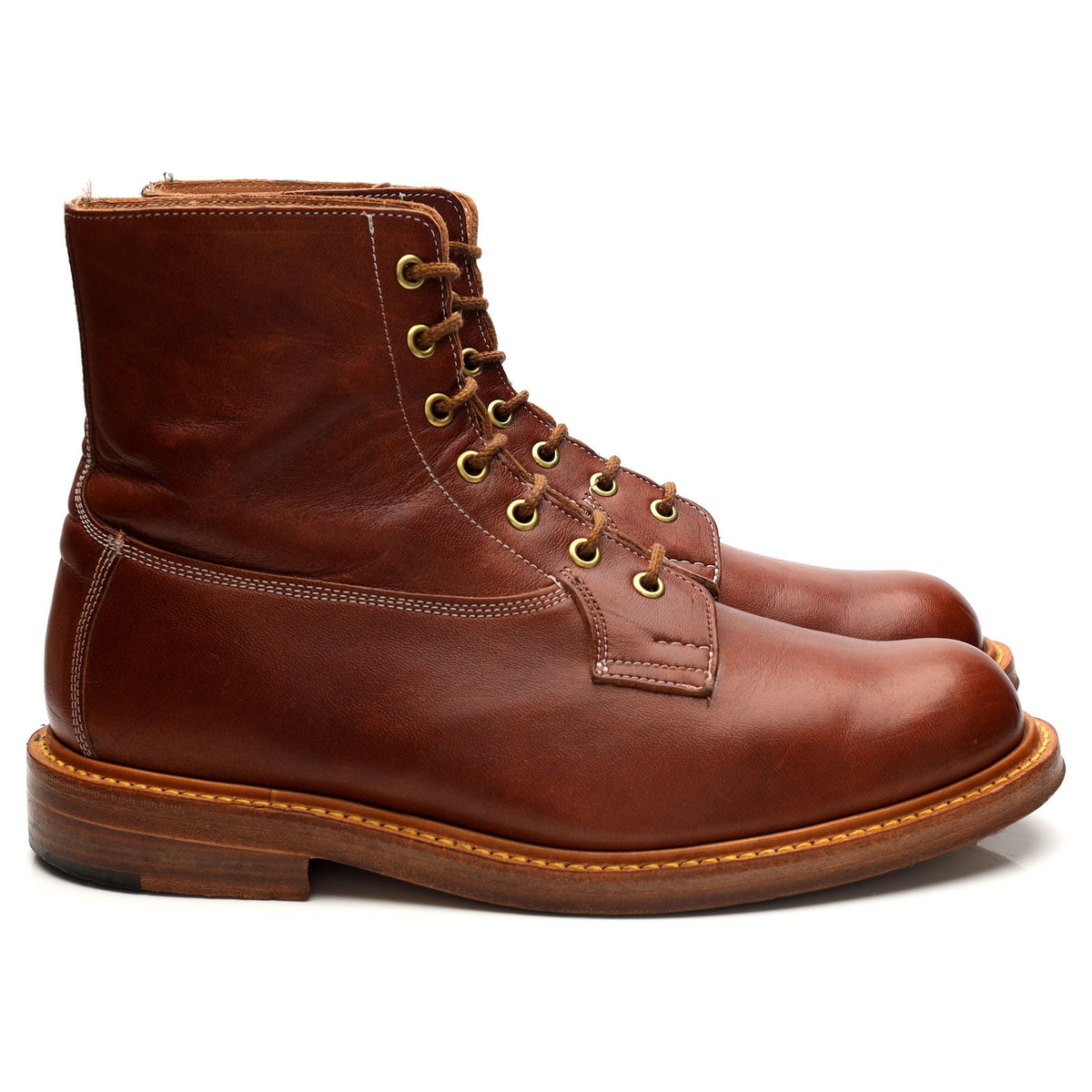 The Bureau Belfast &#39;8243&#39; Tan Brown Horween Leather Super Boots UK 9