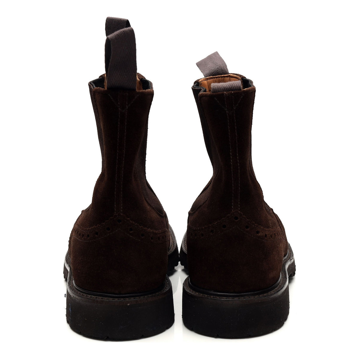 &#39;Henry&#39; Dark Brown Suede Brogue Chelsea Boots UK 7