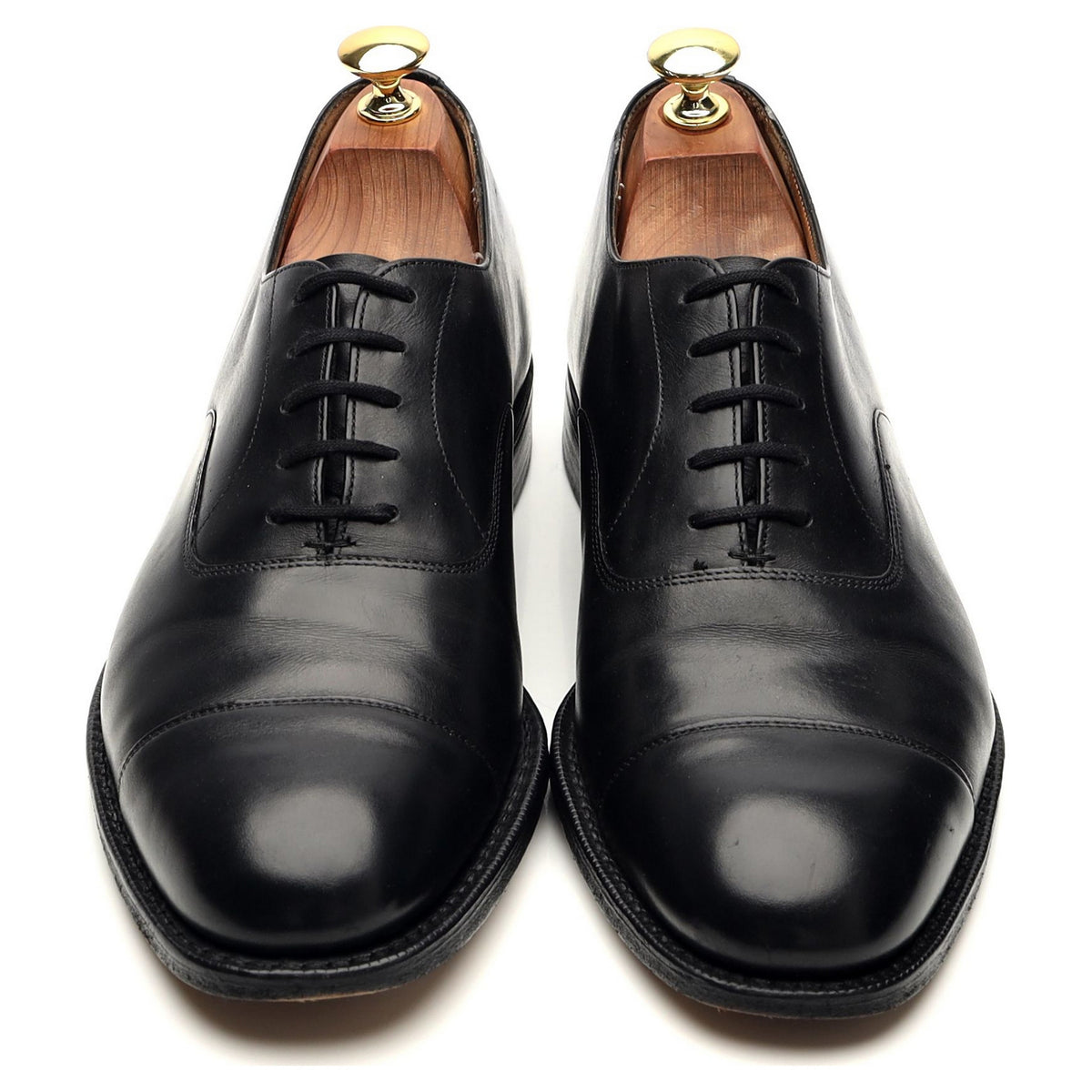 &#39;Consul&#39; Black Leather Oxford UK 8 F