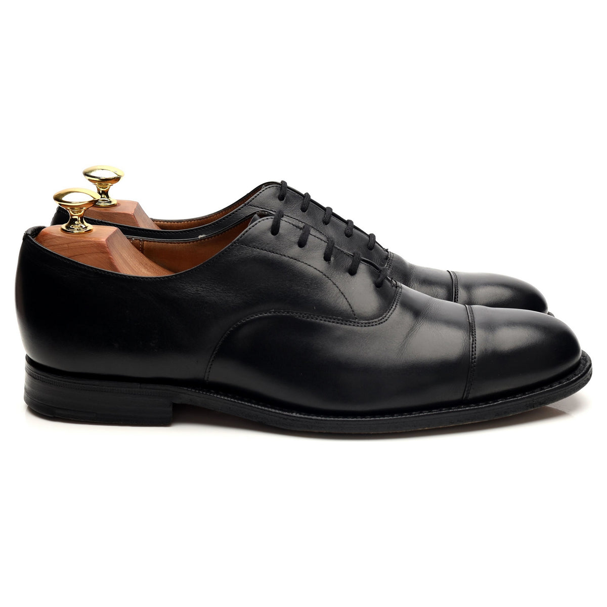 &#39;Consul&#39; Black Leather Oxford UK 8 F
