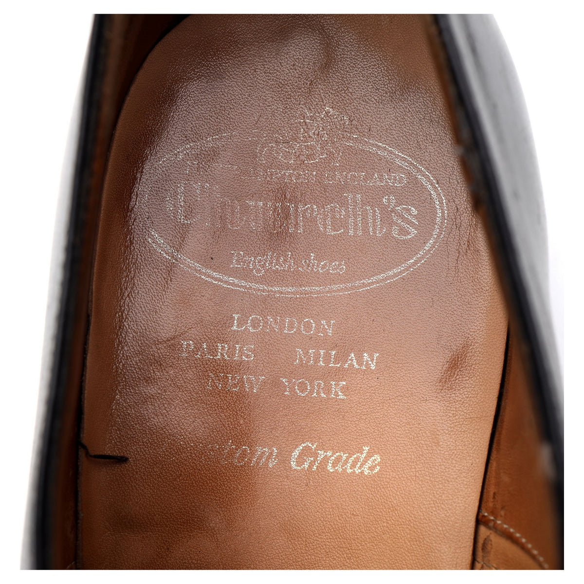 &#39;Consul&#39; Black Leather Oxford UK 8 F