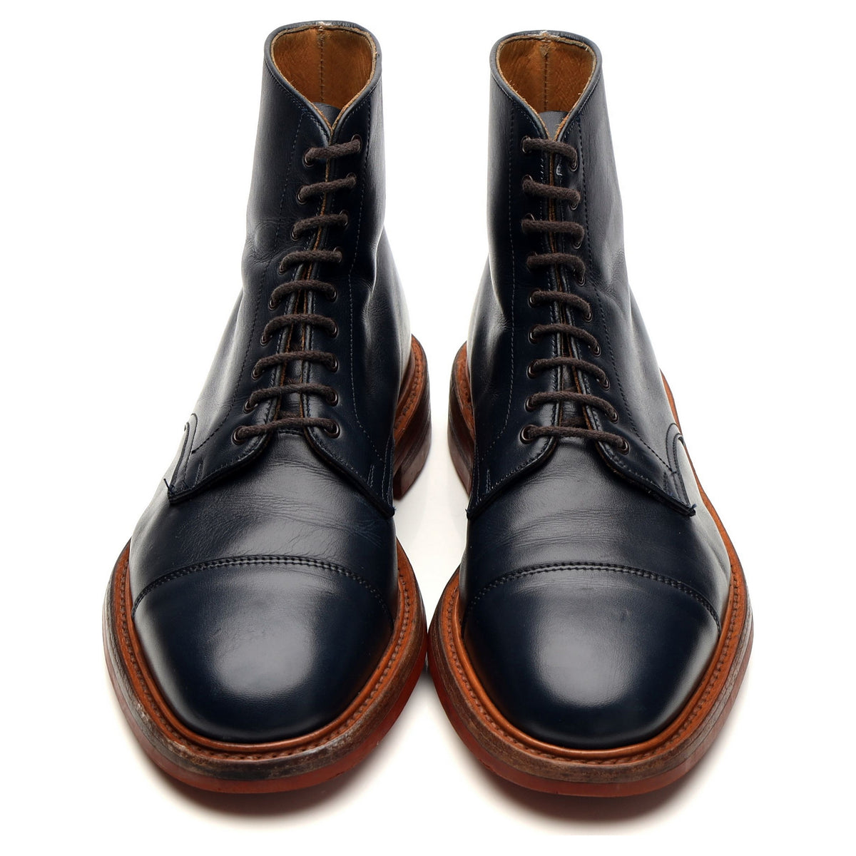 &#39;Axton&#39; Navy Blue Leather Boots UK 9