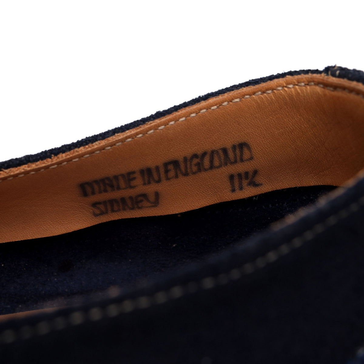 &#39;Sidney&#39; Navy Blue Waxed Suede Oxford Brogues UK 11.5 F