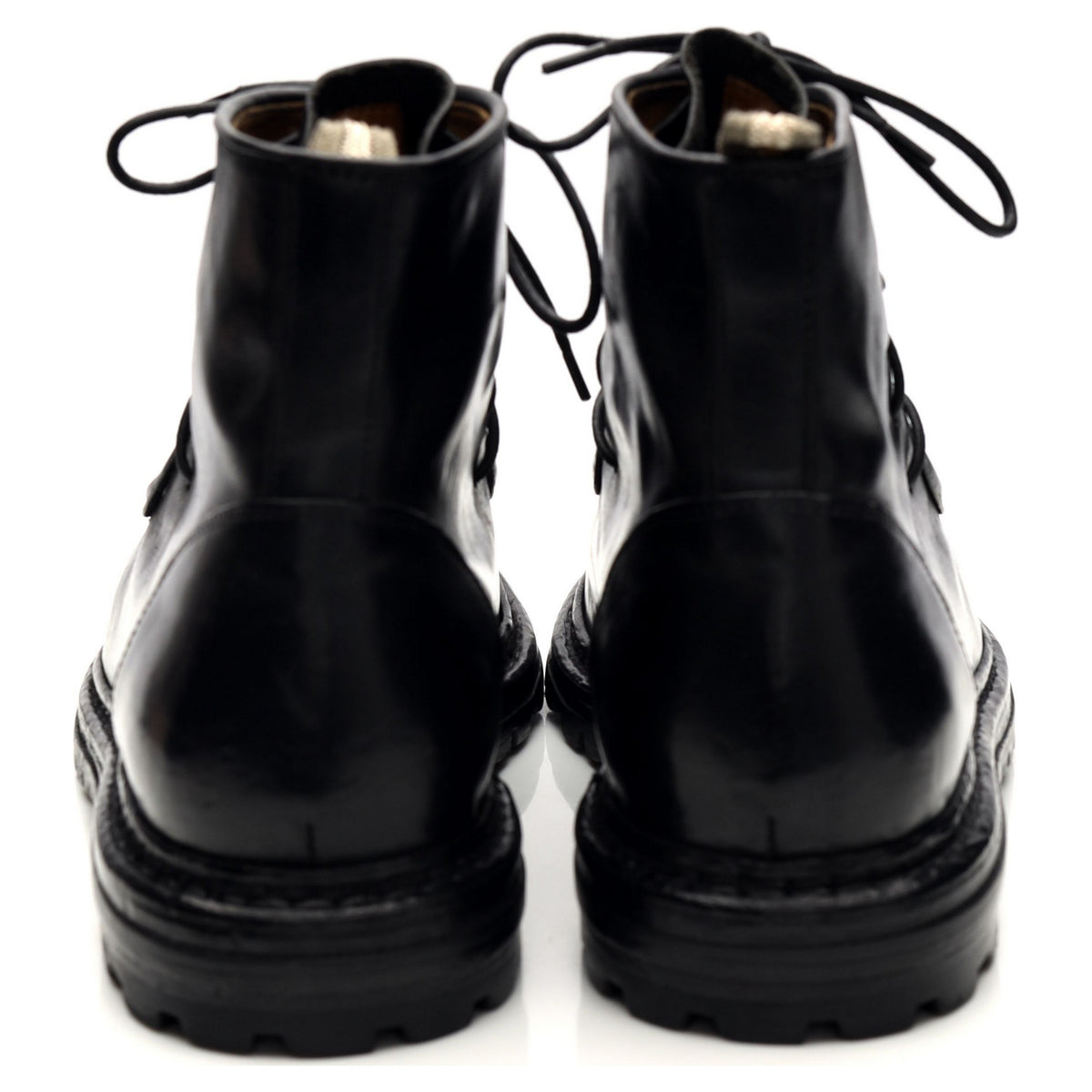 &#39;Volcov&#39; Black Leather Moc Toe Boots UK 6 EU 40