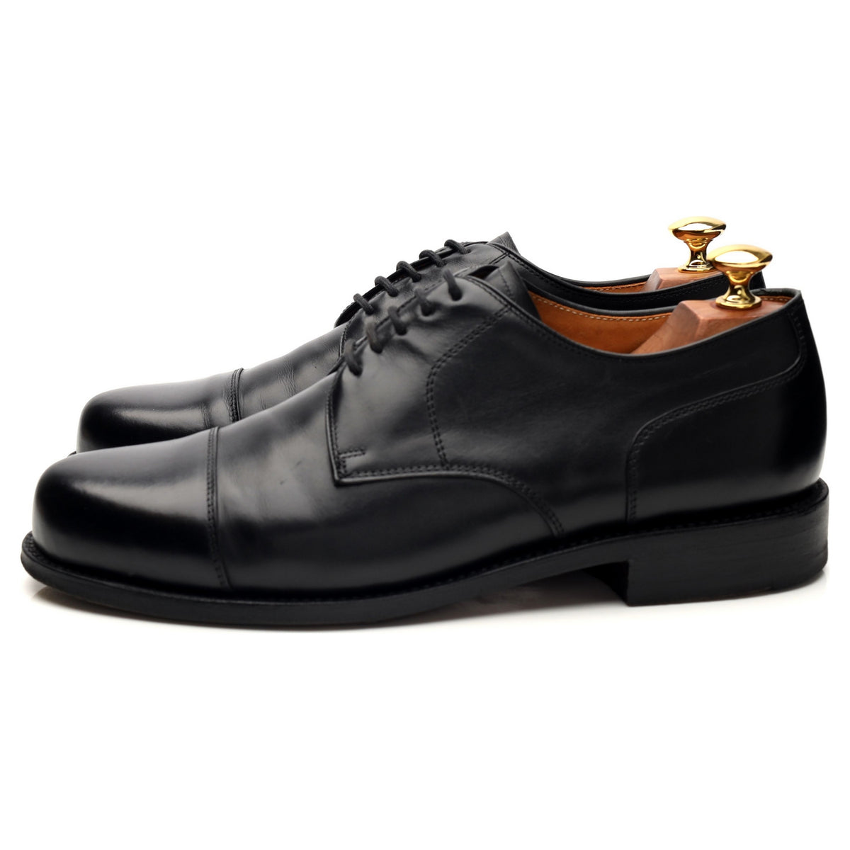 &#39;Theresianer&#39; Black Leather Derby UK 9
