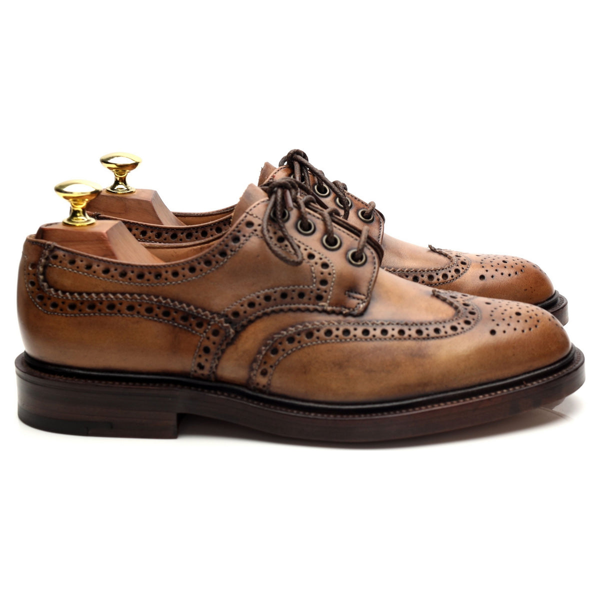 &#39;Hampstead&#39; Brown Leather Derby Brogues UK 6