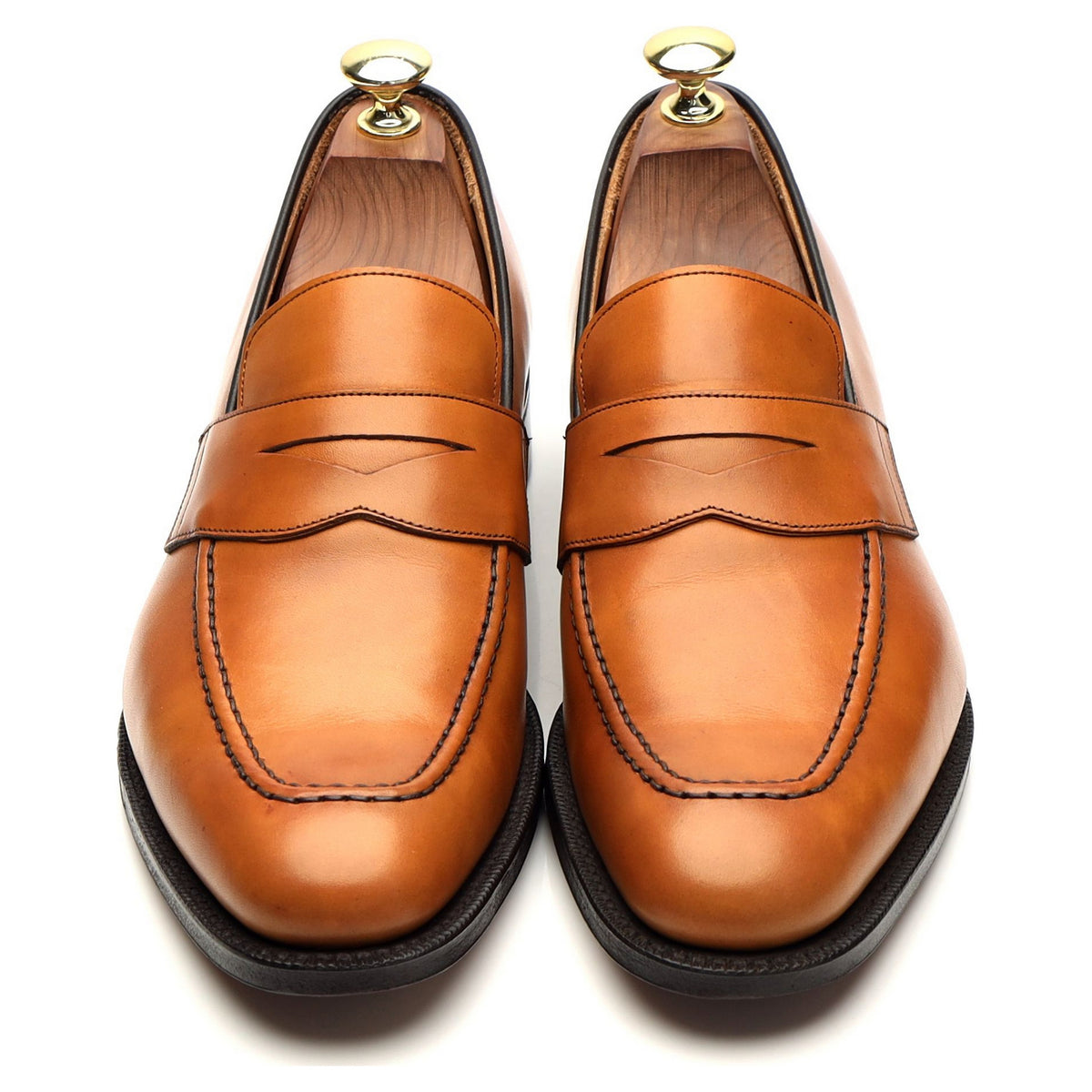 &#39;Hertford 2&#39; Tan Brown Leather Loafers UK 7 F