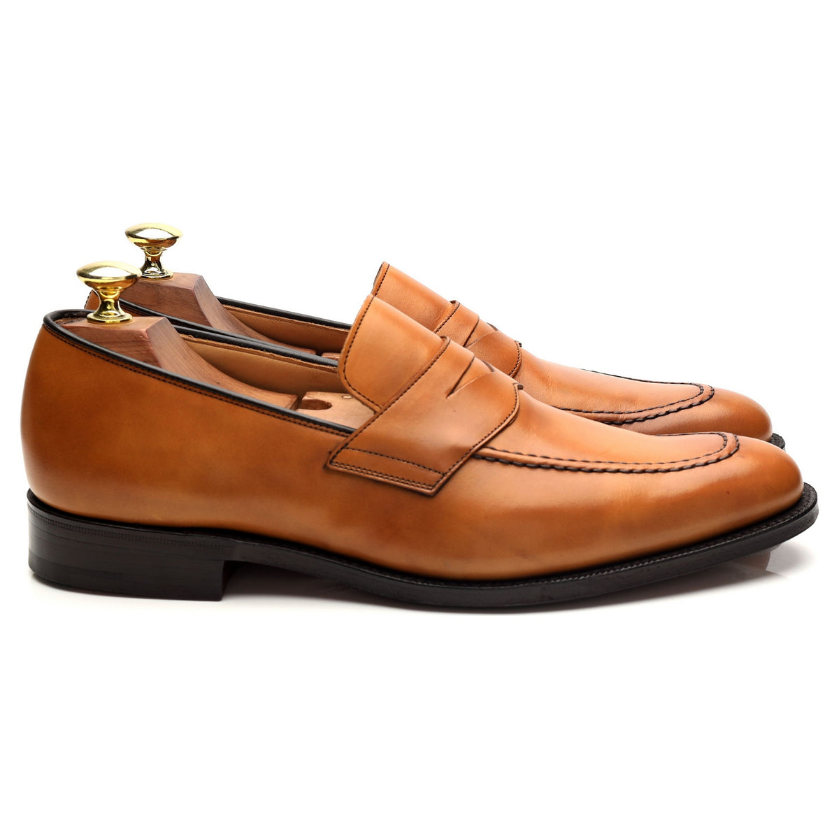&#39;Hertford 2&#39; Tan Brown Leather Loafers UK 7 F