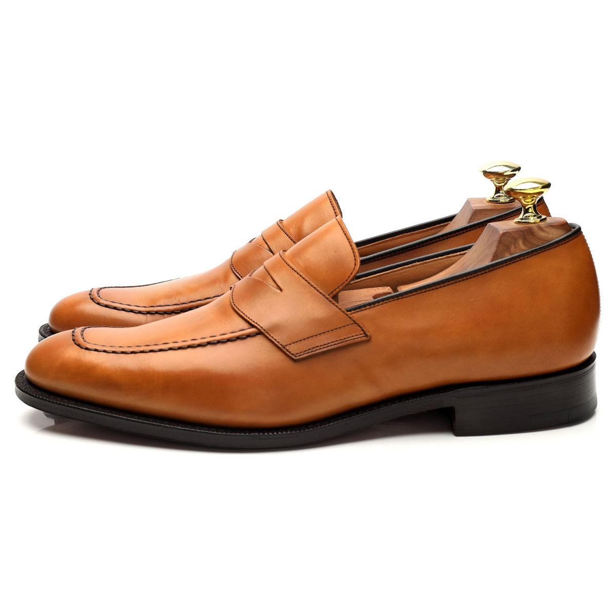 &#39;Hertford 2&#39; Tan Brown Leather Loafers UK 7 F