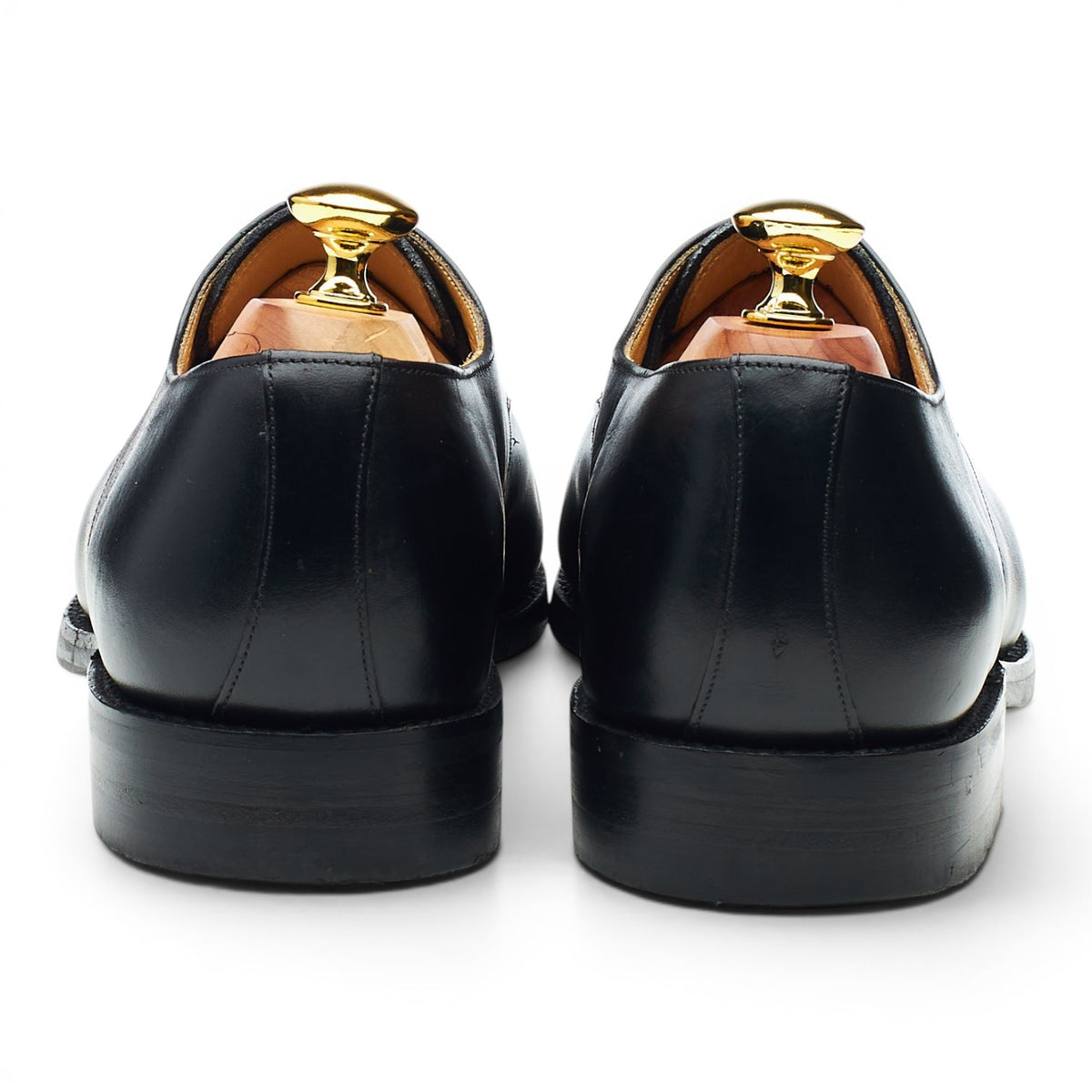Black Leather Cap Toe Derby UK 7.5 E