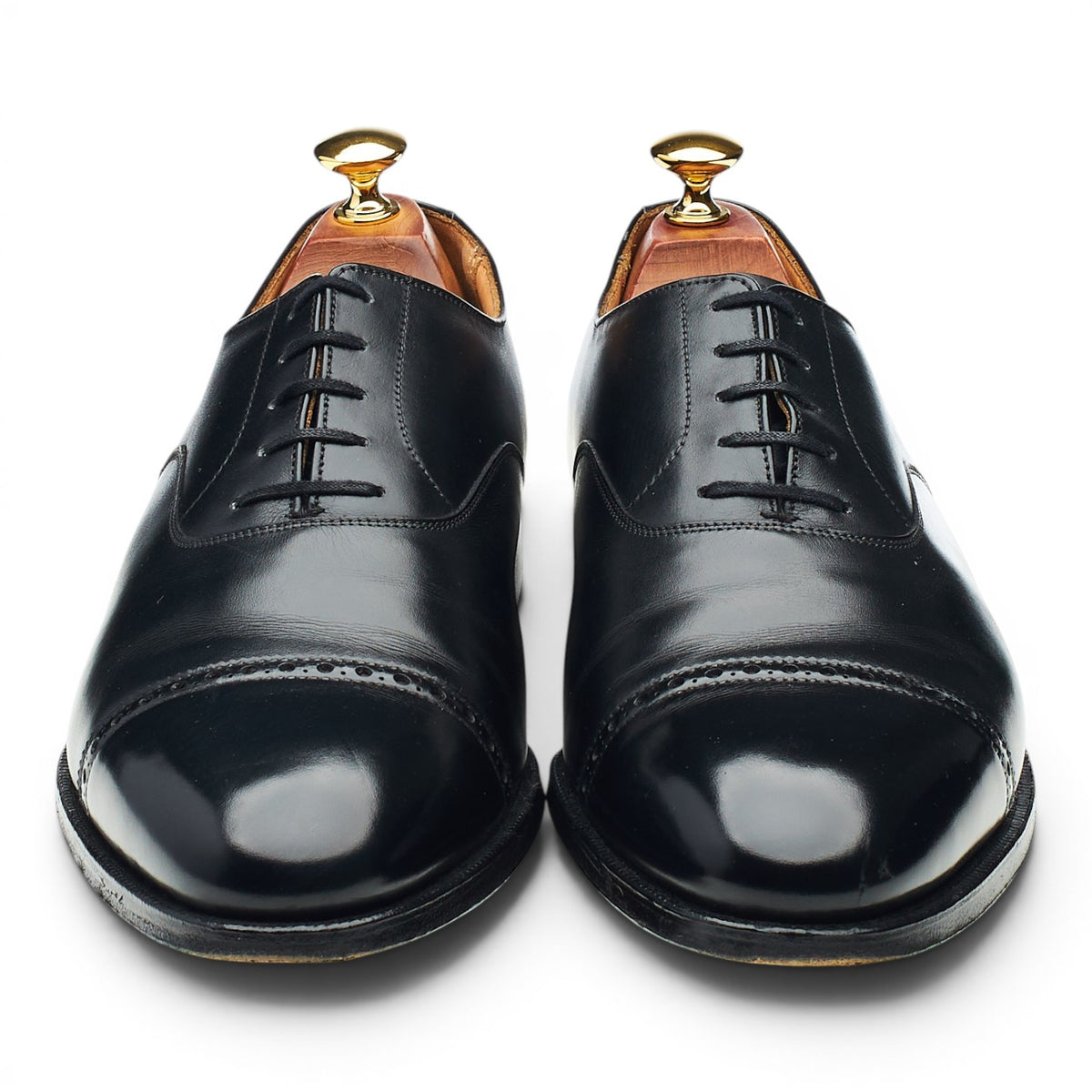New & Lingwood Black Leather Oxford UK 9 E
