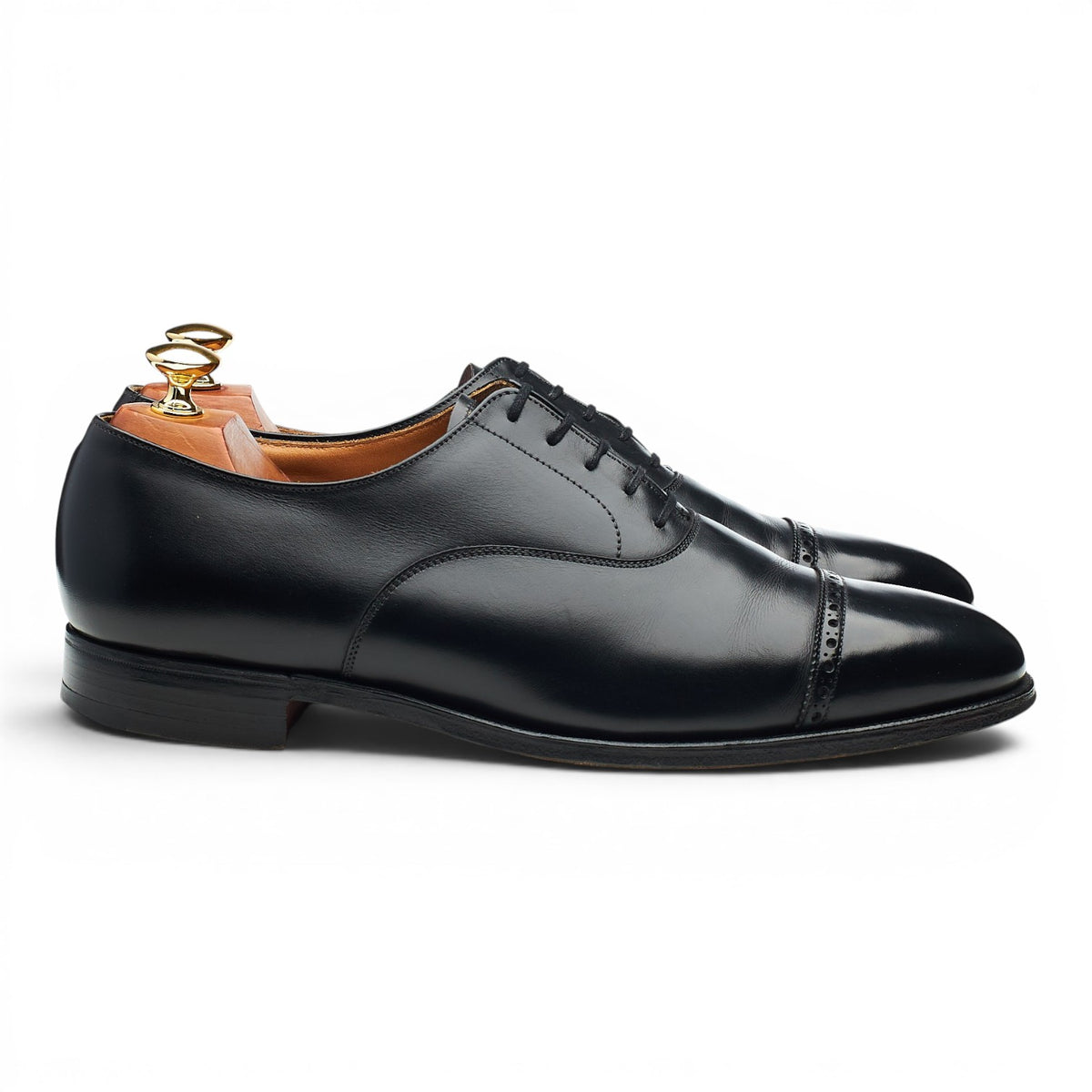 New & Lingwood Black Leather Oxford UK 9 E