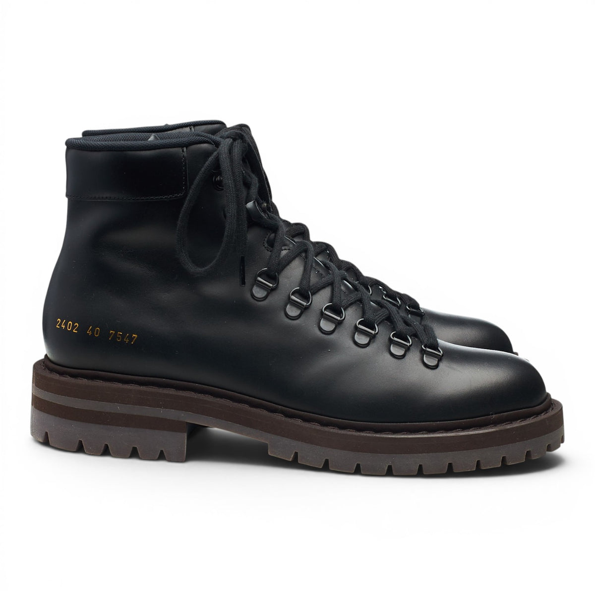 Black Leather Hiking Boots UK 6 EU 40