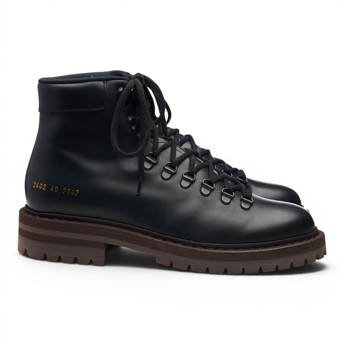 Black Leather Hiking Boots UK 6 EU 40
