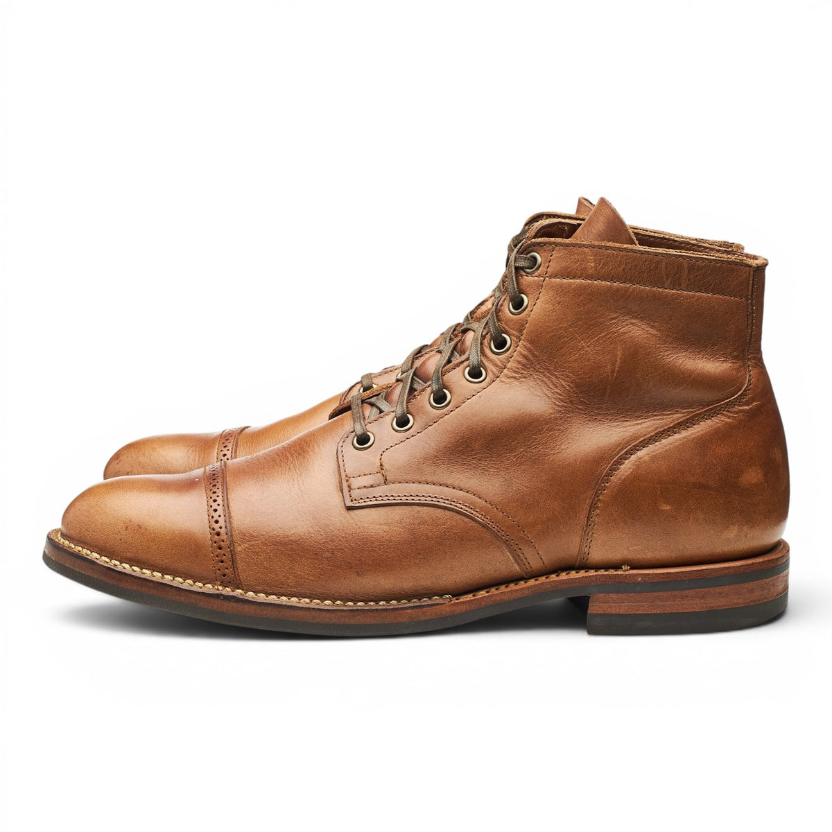 Brown Leather Service Boots UK 10.5 E