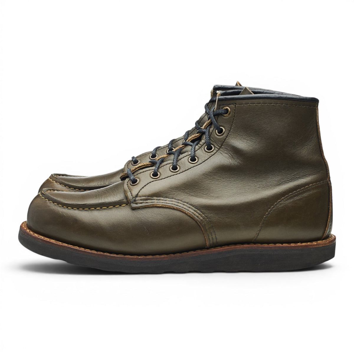 '8828' Dark Green Leather Moc Toe Boots UK 9 US 10