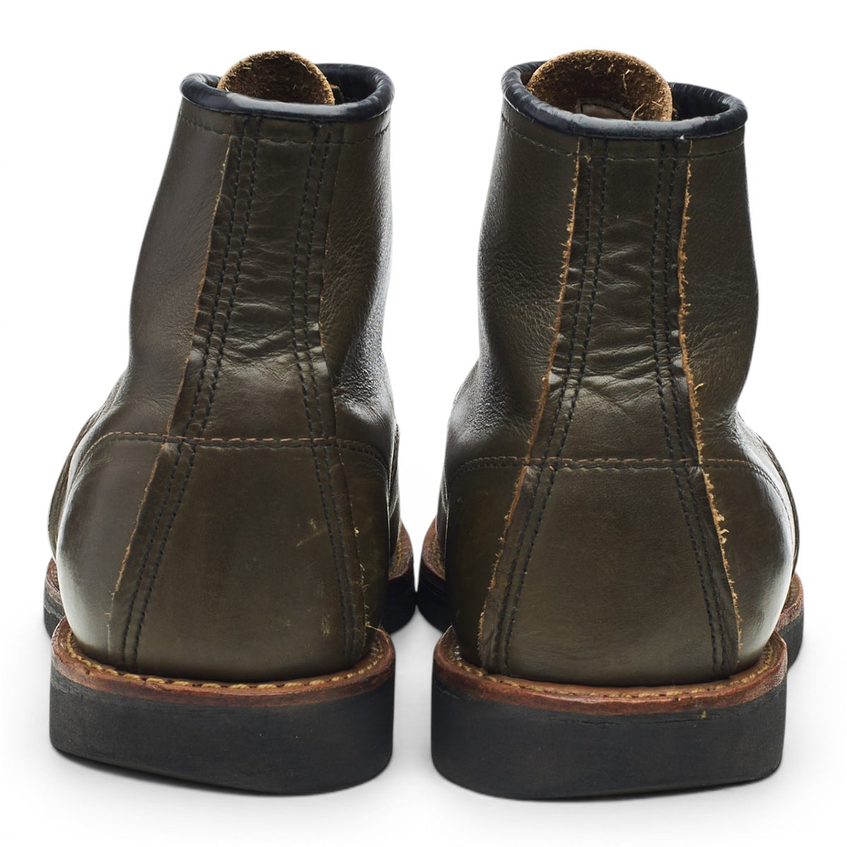 '8828' Dark Green Leather Moc Toe Boots UK 9 US 10