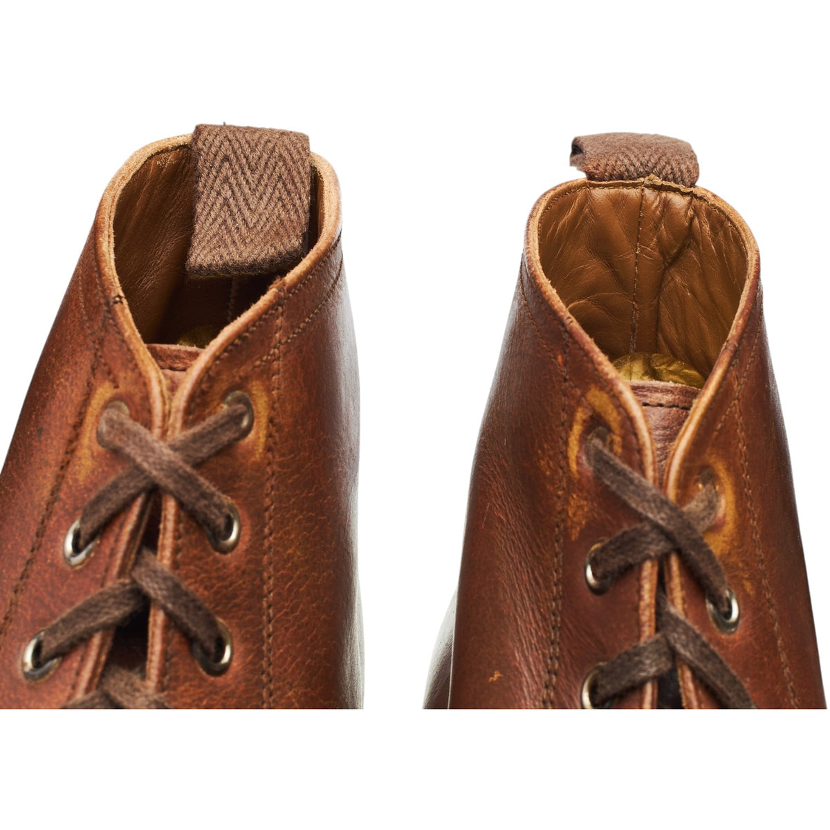 'Ryan' Brown Leather Cap Toe Boots UK 8.5 F