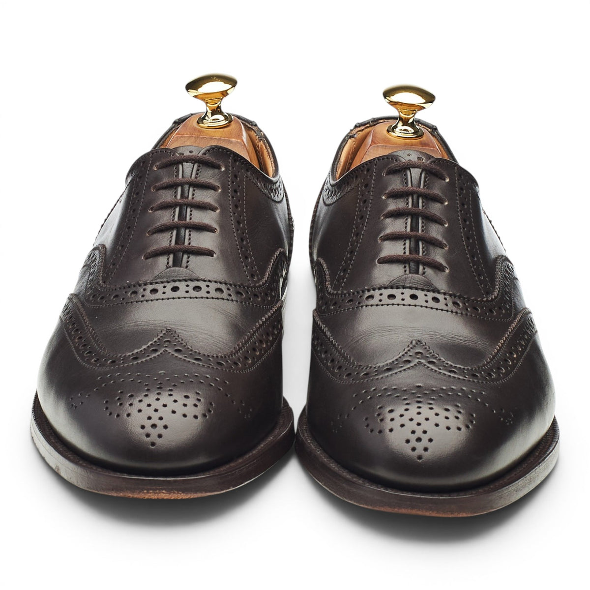 'Epsom' Dark Brown Leather Oxford Brogues UK 6.5