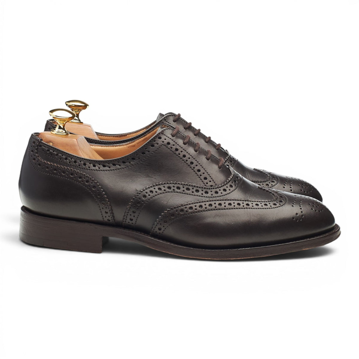'Epsom' Dark Brown Leather Oxford Brogues UK 6.5