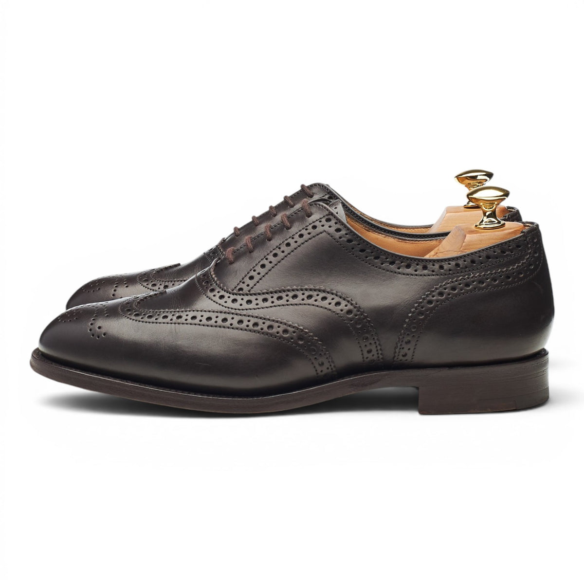 'Epsom' Dark Brown Leather Oxford Brogues UK 6.5