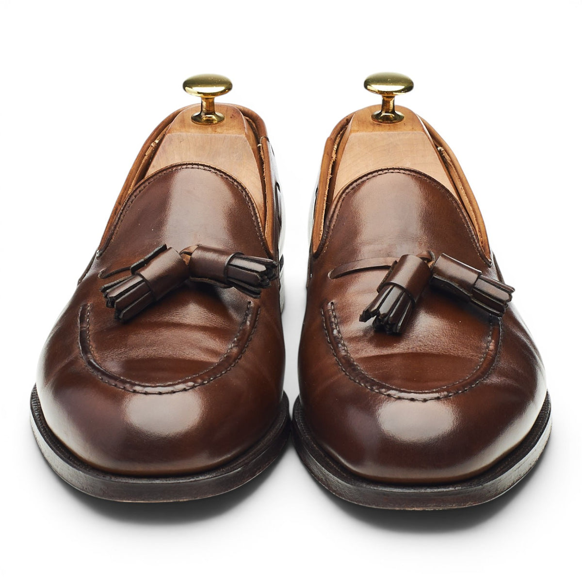 'Cavendish 2' Dark Brown Leather Tassel Loafers UK 8 E
