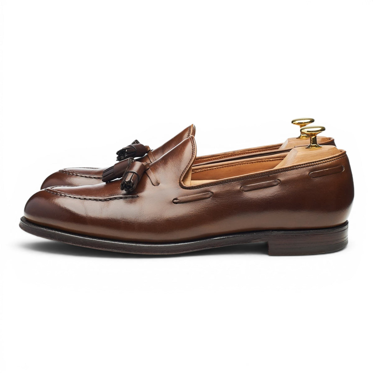 'Cavendish 2' Dark Brown Leather Tassel Loafers UK 8 E
