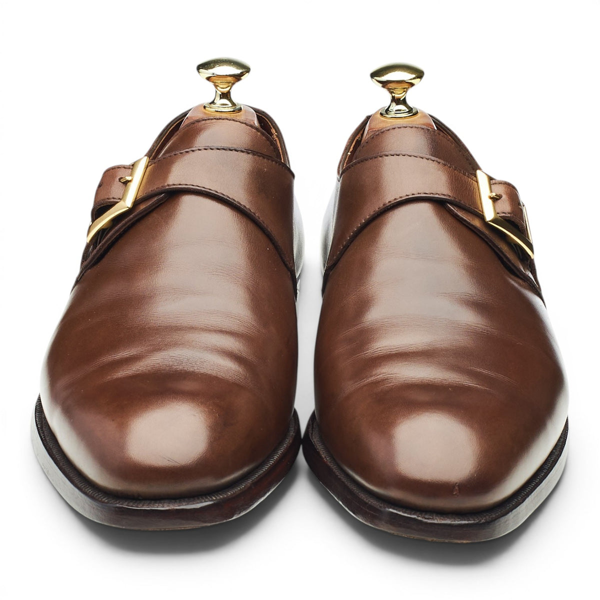 'Savile' Dark Brown Leather Monk Strap UK 7 E