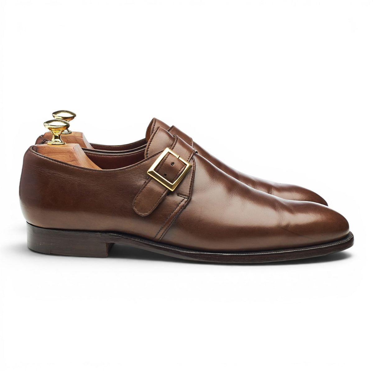 'Savile' Dark Brown Leather Monk Strap UK 7 E