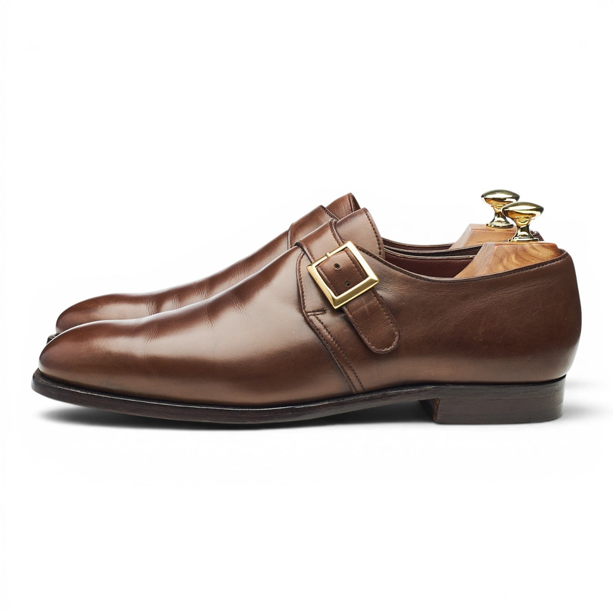 'Savile' Dark Brown Leather Monk Strap UK 7 E