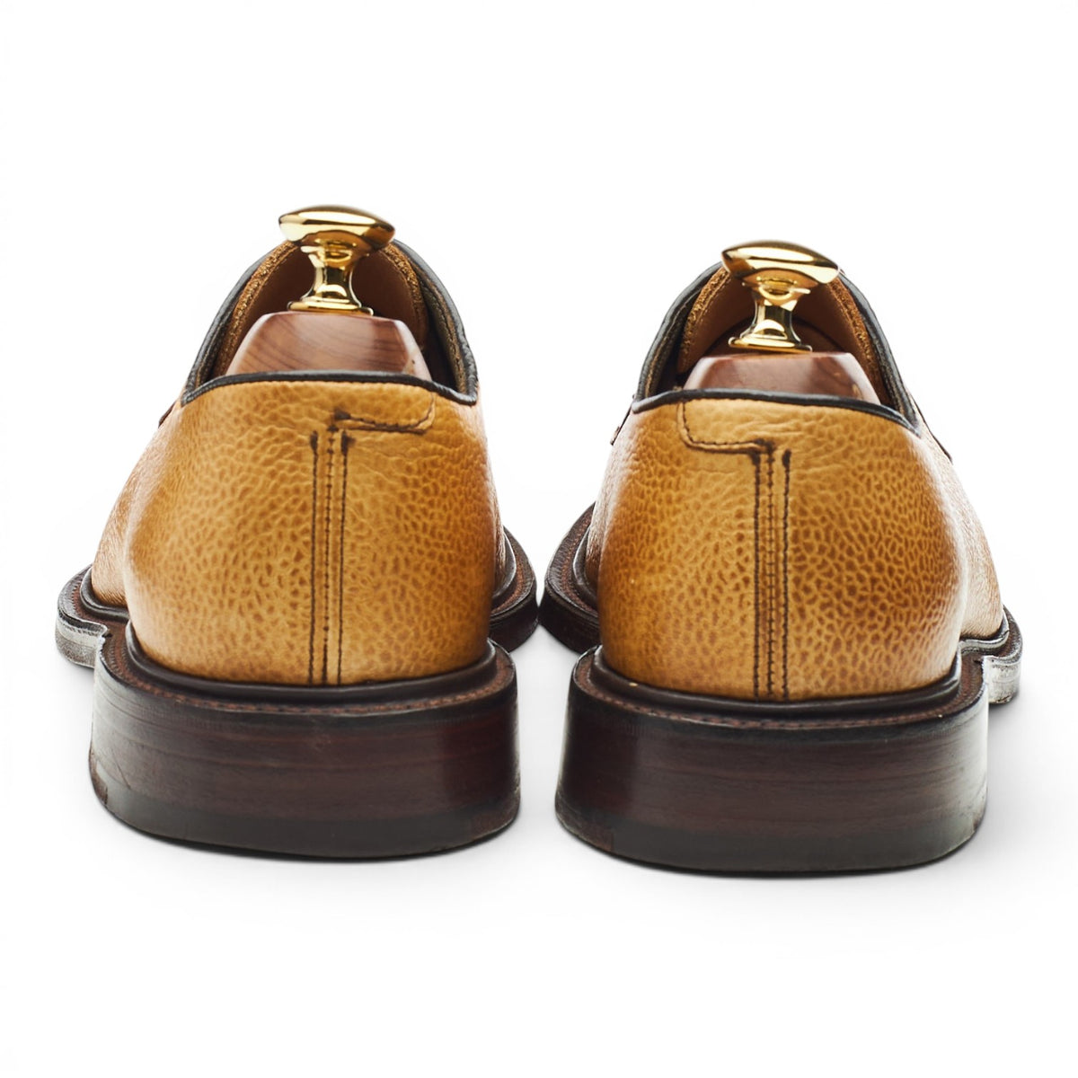 M&S Tan Brown Grain Leather Derby UK 7 F