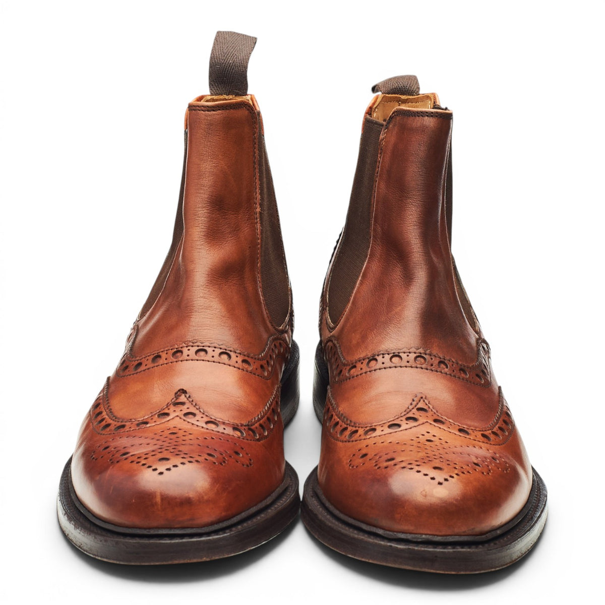 'Tamar' Tan Brown Leather Chelsea Boots UK 9 F
