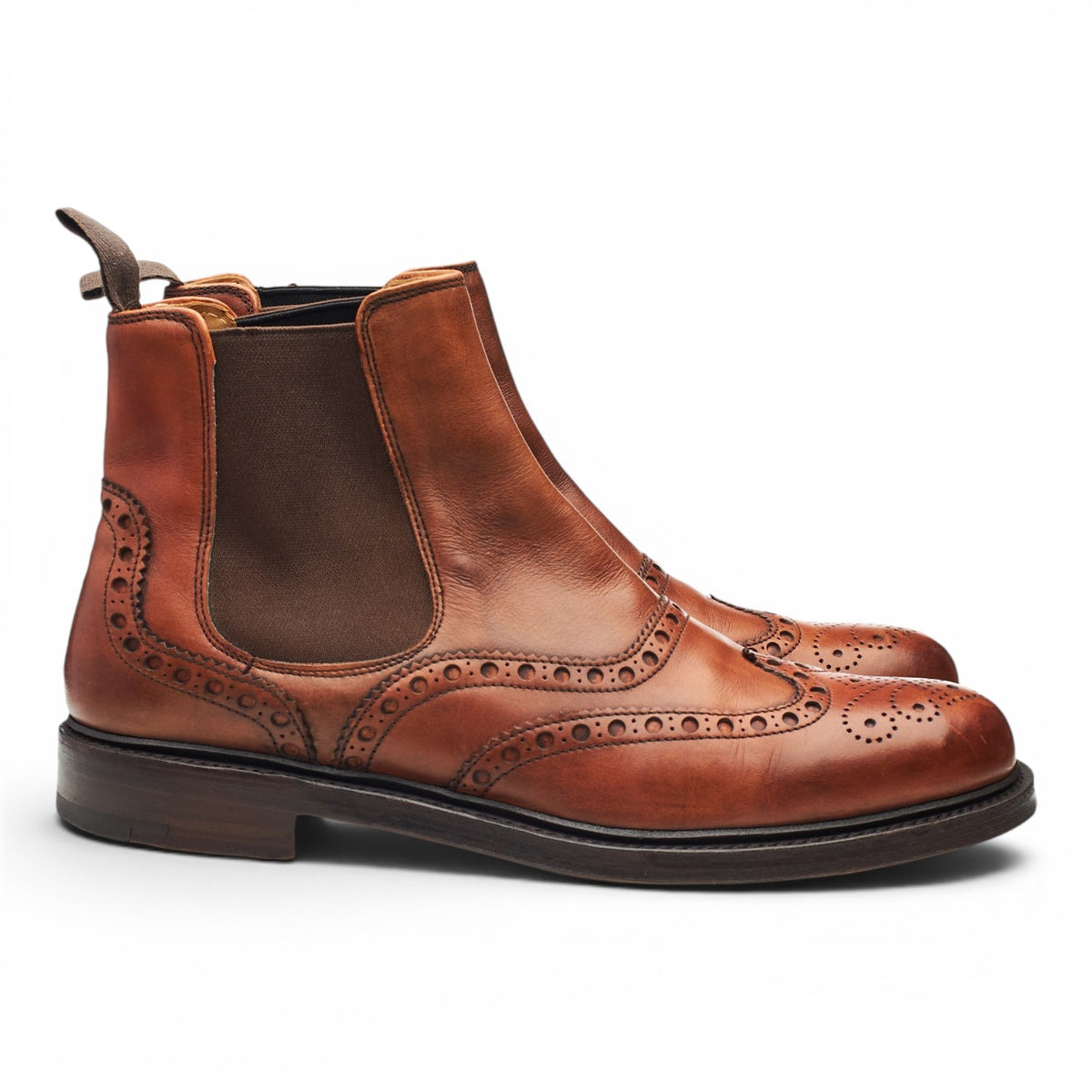 'Tamar' Tan Brown Leather Chelsea Boots UK 9 F