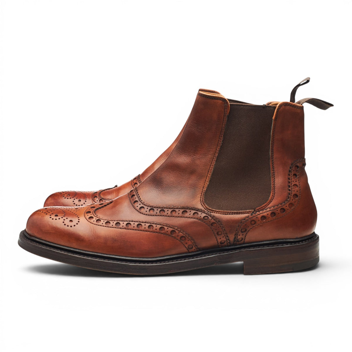 'Tamar' Tan Brown Leather Chelsea Boots UK 9 F