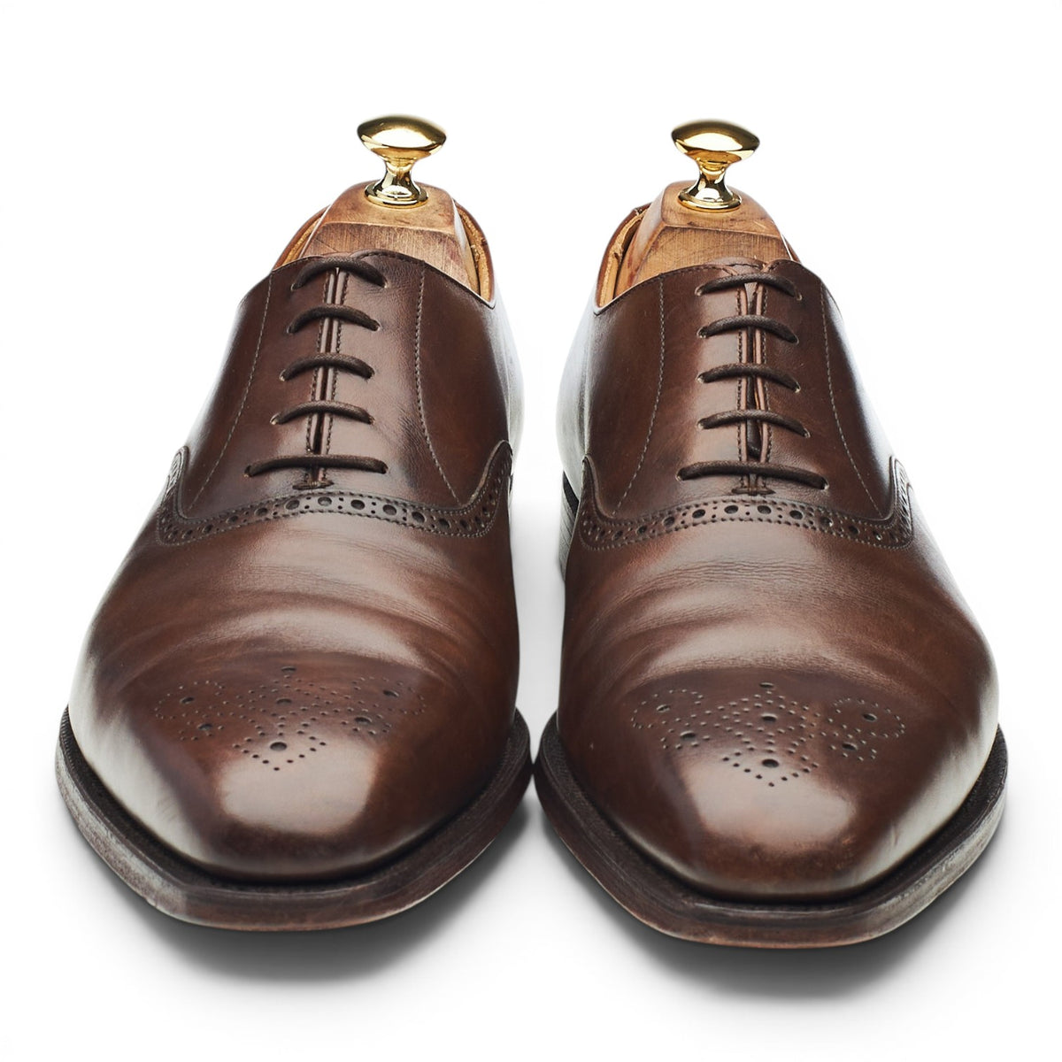 'Edgware' Dark Brown Leather Oxford Brogues UK 10 E