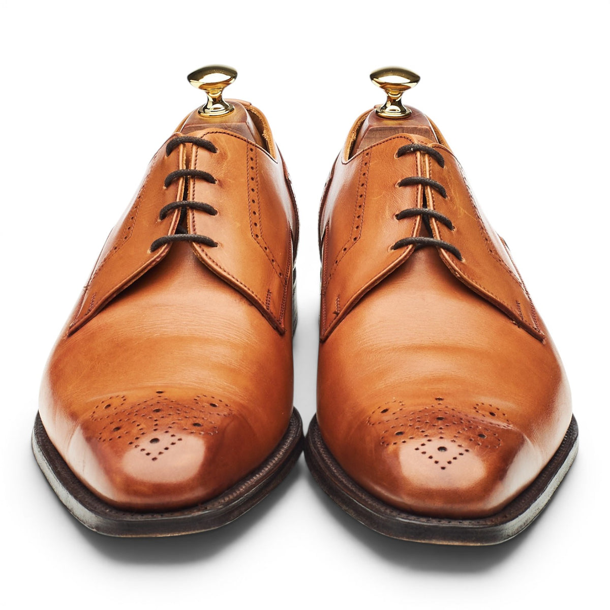 'Ewan' Tan Brown Leather Derby UK 9.5 F