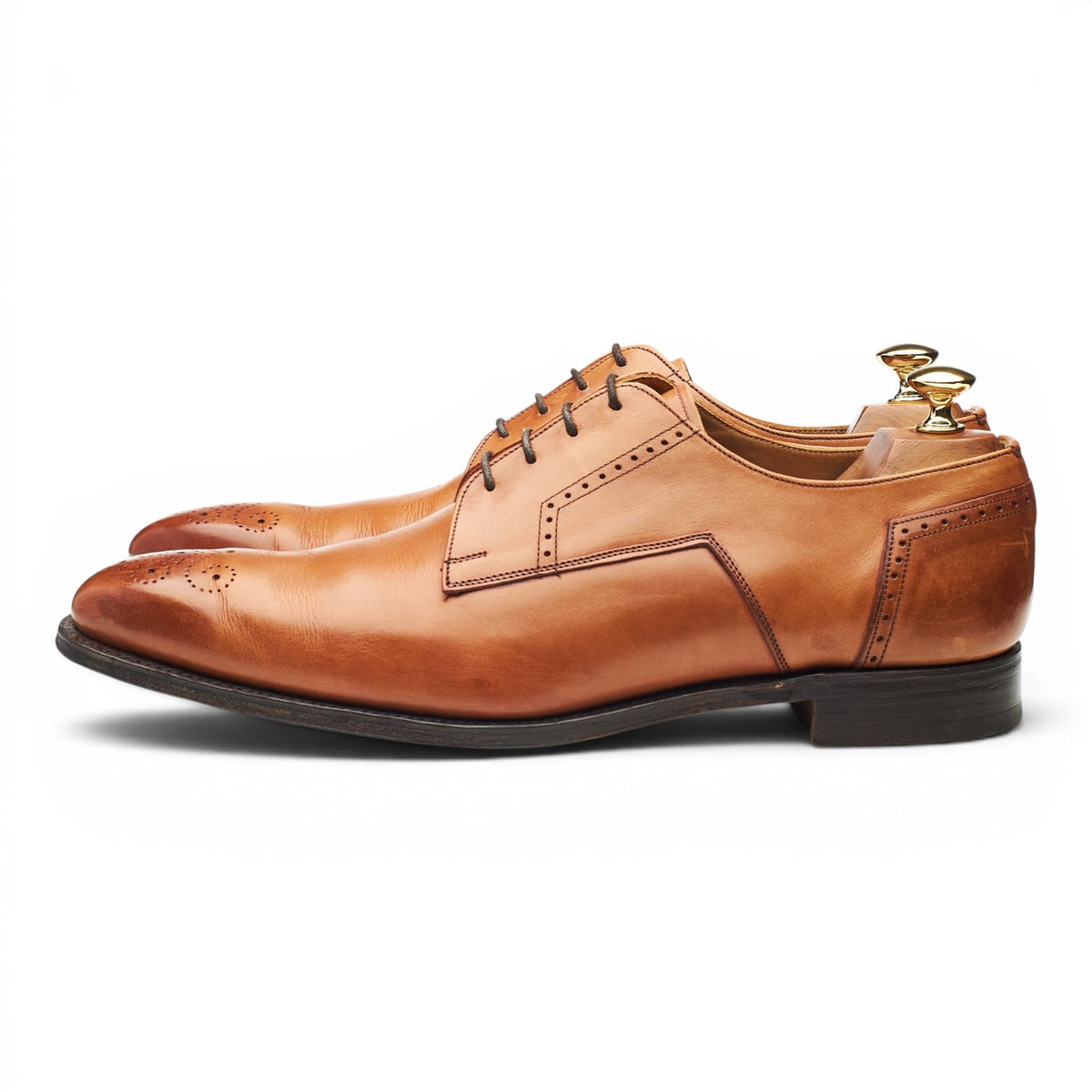 'Ewan' Tan Brown Leather Derby UK 9.5 F
