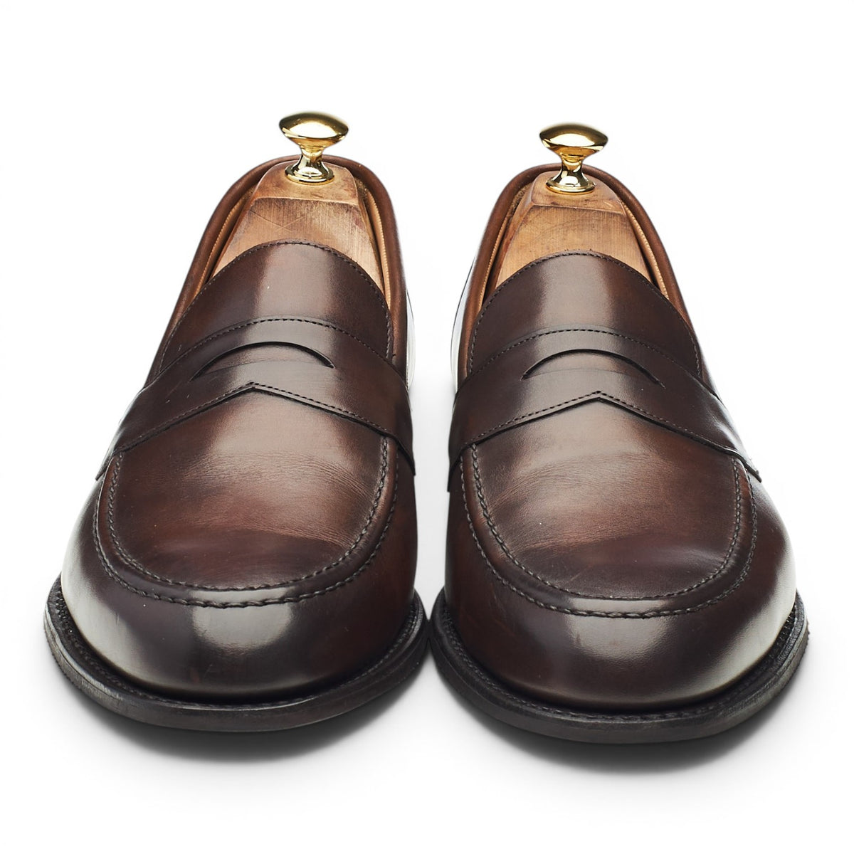 'Hadley' Dark Brown Leather Loafers UK 10.5 F