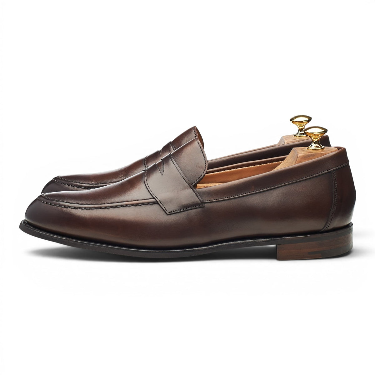'Hadley' Dark Brown Leather Loafers UK 10.5 F