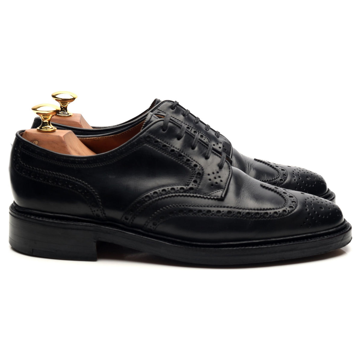 &#39;Penrith&#39; Black Leather Derby Brogues UK 6 F