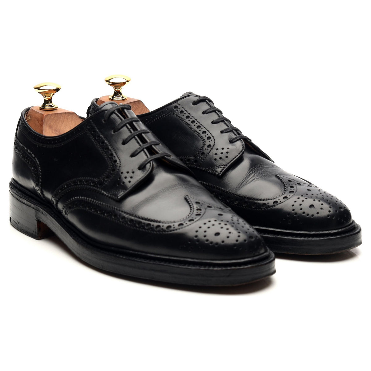 &#39;Penrith&#39; Black Leather Derby Brogues UK 6 F