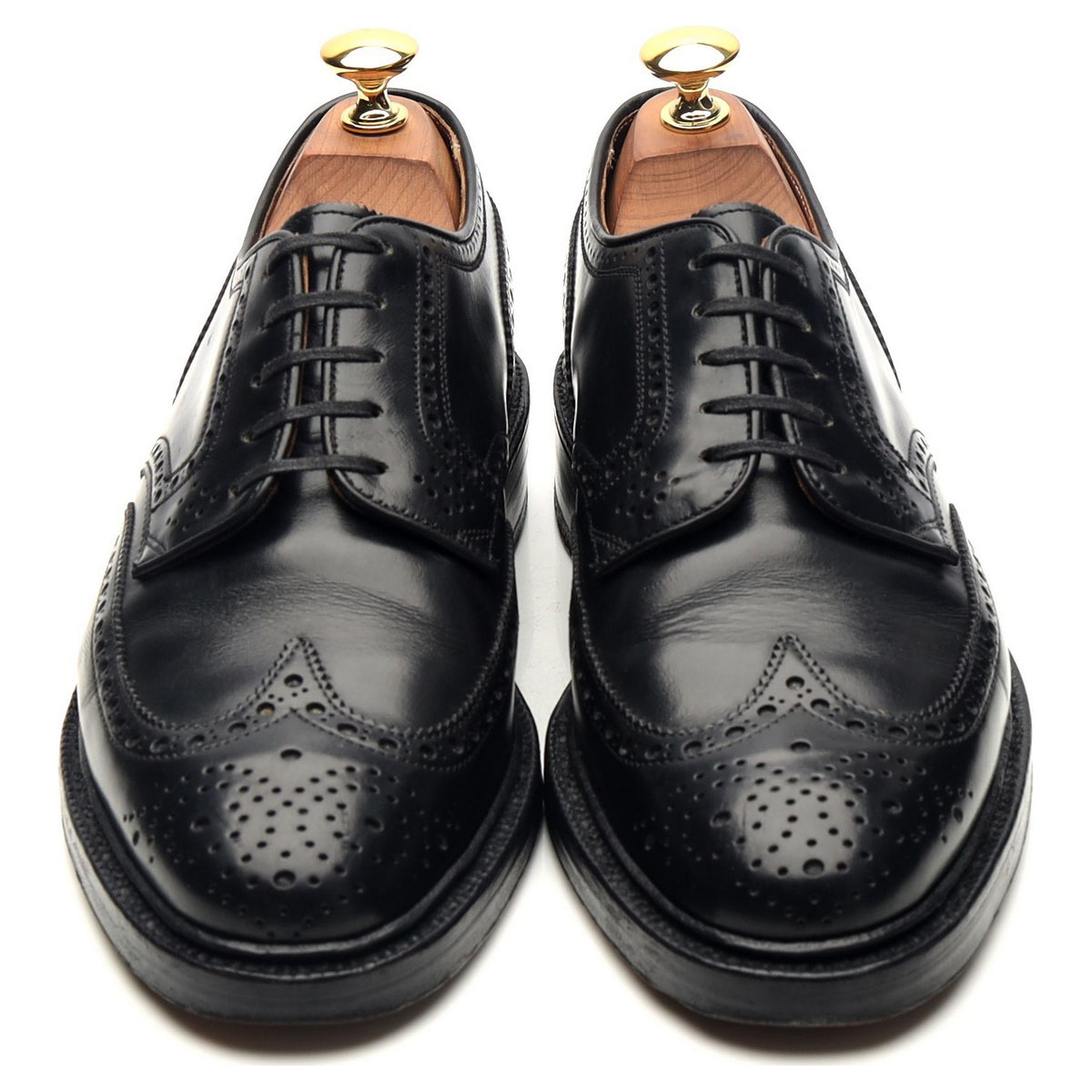 &#39;Penrith&#39; Black Leather Derby Brogues UK 6 F