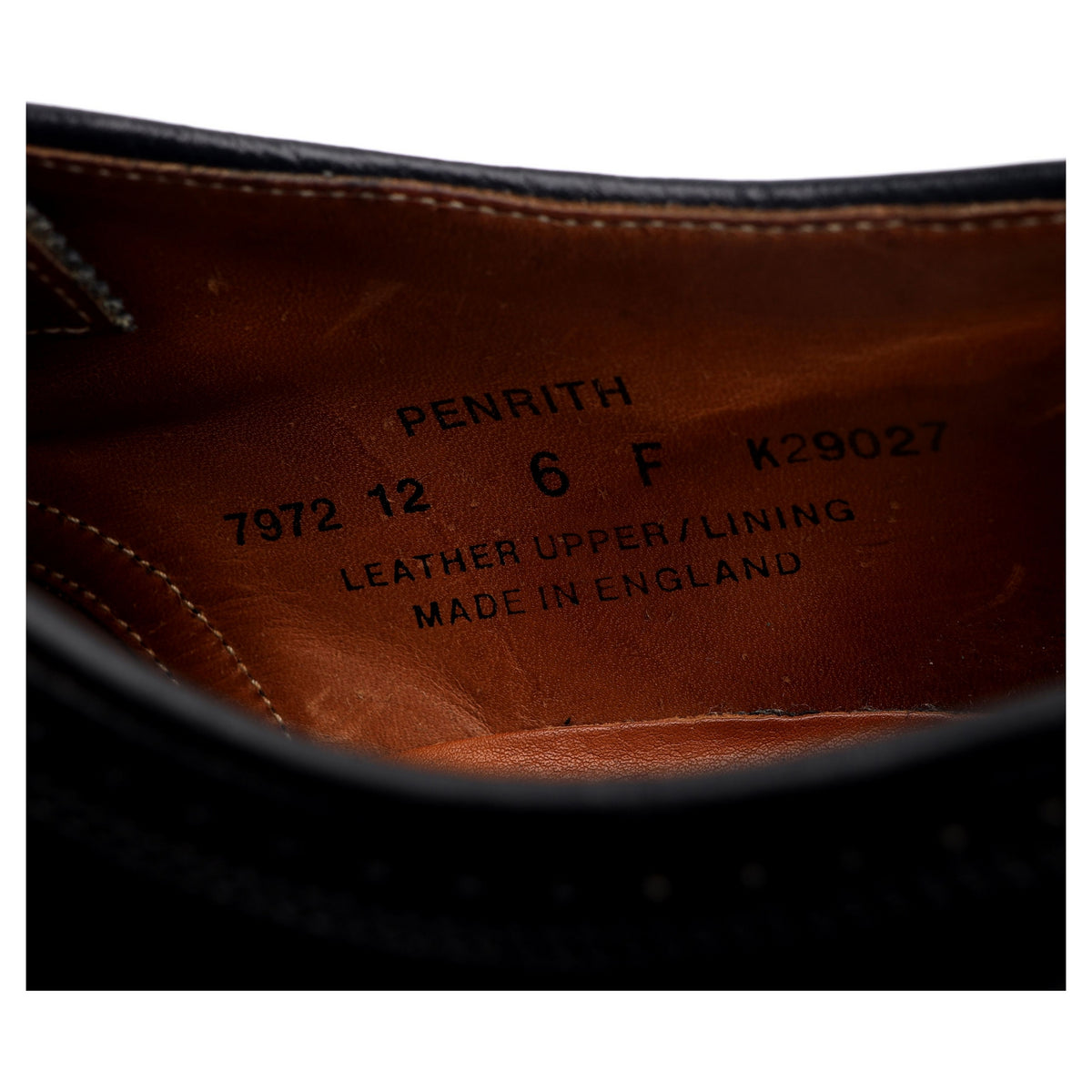 &#39;Penrith&#39; Black Leather Derby Brogues UK 6 F